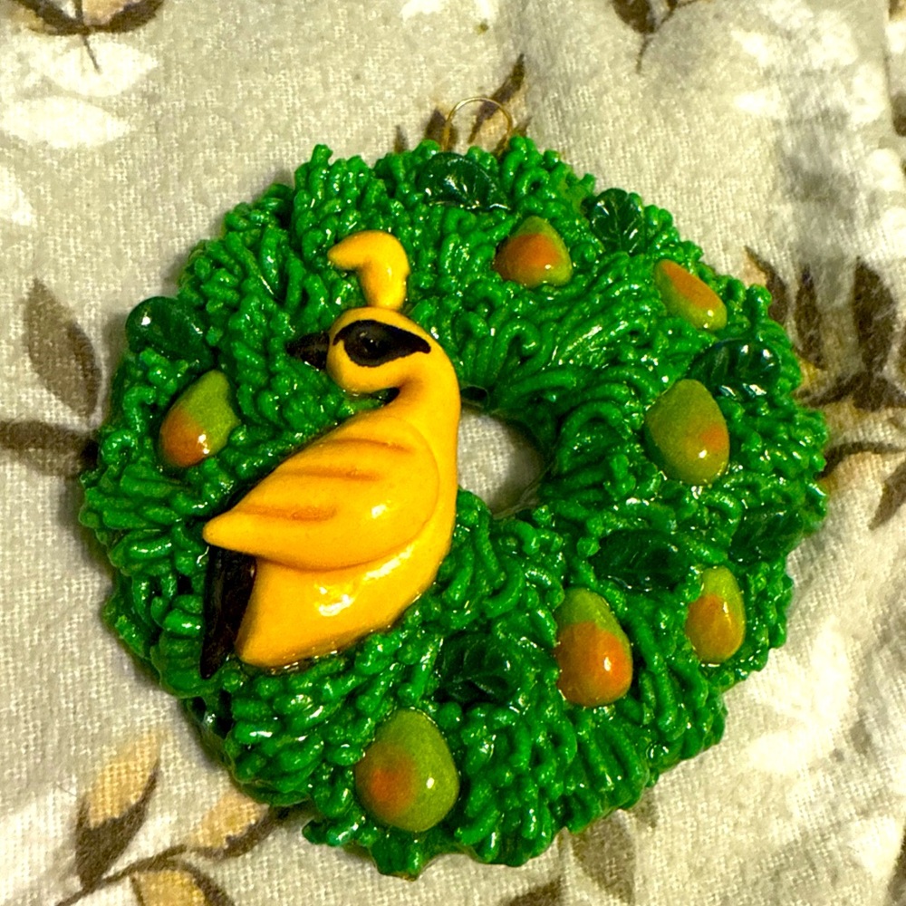 Partridge in a pear tree Wreath Ornament. #17